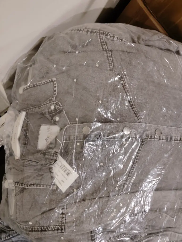 Two Piece Jeans Tracksuit Set Grey
